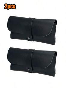 2PCS Vintage Leather Pencil Case & Eyewear Organizer - Premium PU Material, Multi-Functional Desk Accessory For Office, School Supplies, Productivity Upgrade, Holiday Gift Set (Christmas, Thanksgiving, New Year) - Aesthetic Work Essentials, Minimalist Desk Organizer, Back To School Supplies, Independence Day , Labor Day , Summer Organization - Multicolor - View 9