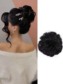 Tóc giả tổng hợp, dây buộc tóc, tóc xoăn bồng bềnh, dây buộc tóc cỡ lớn, dây chun, búi tóc, tóc nối, dụng cụ kéo sợi chịu nhiệt cao, búi tóc hoa, tóc nối dành cho nữ, nụ hoa - Nhiều màu - Xem 11