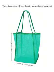 1 Stück großer, leichter, faltbarer Mesh-Strandspielzeug-Aufbewahrungsbeutel, praktisch zum Aufbewahren von Spielzeug, Muscheln, Kleidung und Handtüchern für Familienausflüge (nicht überladen, nicht als Rucksack oder Einkaufstasche zu verwenden) - Verschiedenfarbig - Übersicht 7