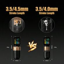 Ambition 1PC Zetton Pro Straight Rod Stroke 3.5+4.0mm Wireless Tattoo Machine Battery Pen 2400mAh 1-12V Professional Brushless Motor - Multicolor - View 9