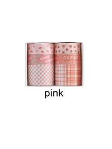 6 Rolls/Box Of Fresh And Simple Patterned Washi Tape, With Designs Of Strawberries, Hearts, Trees, And Plaid Patterns, Used For Scrapbooking, School Stationery, And DIY Journal Decoration, Gift Wrapping Decorative Tape - Sets - View 13