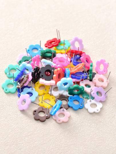 50个14毫米耳钉配件，亚克力耳针，时尚饰品DIY耳环制作组件