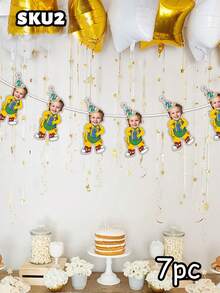 7/14/21pc Custom Face Barney Birthday Banner, Personalized Photo Party Garland,Barney Dinosaur Themed Party Decor | Birthday Party Supplies | Photo Booth Prop | Flags Funny,Personalized Gifts,Party Favors - Multicolor - View 24