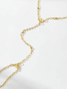 Nhẫn đeo tay mạ vàng hình lá của Mgyi Jewelry, vòng tay hoa văn tối giản thanh lịch, trang sức cưới tinh tế cho cô dâu, quà tặng lễ Eid. - PSBL-028 - Xem 3