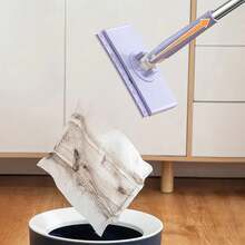1pcs Mini Mop,Hands-Free Mini Mop Compatible With Face Towels,Hand-Free Wash Rotating Mop,Push-Pull Handle Design Mop,Wet Dry Mops For Floor Cleaning,With 1 Cloth - A - 查看 3