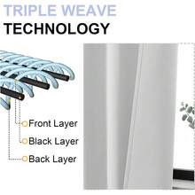 1 Pack Modern Minimalist Silver-Gray Blackout Curtains, Rod Pocket Top, Easy Installation, High-Precision Polyester Material, Soundproof, Heat Insulation, UV Protection, Darkens Room, Privacy Decor, Suitable For Bedroom, Living Room, Office, Partition, Balcony - Silver - View 7