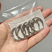 5个1英寸不锈钢圆形焊接O型圈，适用于吊床、瑜伽垫、潜水床、包袋、户外家具配件、花园草坪露台等。 - A - 查看 1