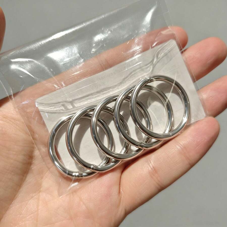 5个1英寸不锈钢圆形焊接O型圈，适用于吊床、瑜伽垫、潜水床、包袋、户外家具配件、花园草坪露台等。 - A - 查看 1