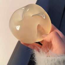 Coconut Oil Handmade Ice Skin Squishy Ball Slow Rise Stress Relief Sensory Fidget DIY Soft Smooth Texture Anti-Anxiety Decompression Gift For Kids Adults Office Desk Travel Party Favor - 杏色 - 查看 3