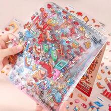 1pc Static Micro Landscape Sticker Book, Anime Stickers, Includes 12pcs Pet Stickers, 8pcs Scene Cards And 2pcs Reference Images, DIY Scrapbook And Decorative Craft Supplies, Suitable For Scene Simulation Modeling And Mini House Making, Easter And Back To School Gift - Rectangle - View 10