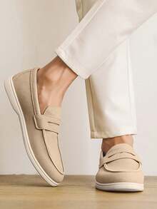 Men's Breathable & Comfortable Slip-On Loafers, Minimalist British Style, Suitable For Casual Wear, Commuting, Outdoor Activities - Summer Old Money - Multicolor - View 8