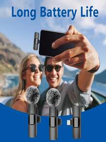Two Pieces Wireless Tie Microphone Is Suitable For Android And IOS Phones The Lapel Microphone Can Be Used Directly After Insertion And Has A Long-Lasting 60mAh Rechargeable Battery It Is A Wireless Microphone With Noise Reduction And Is Suitable For Video Recording Interviews Podcasts Vlogs It Is A Gift For Him - View 9