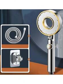 手持式花洒，三速高压花洒，中空花洒，防堵塞喷嘴，内置强力清洁功能，适用于浴缸、瓷砖和宠物淋浴，含墙装和顶装支架 - 甜甜圈花灑 - 查看 13