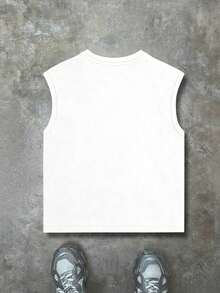 3pcs/Set Teenage Boys' Sleeveless Crew Neck Tank Top Set, Featuring Simple English Text, Decorated With Palm Tree, Beach And Boat Patterns - Multicolor - View 7