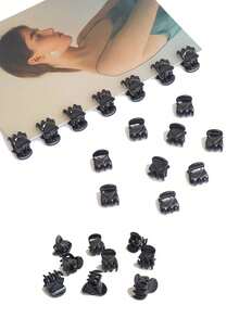 20个/盒 女士多功能迷你发夹，超耐用加厚迷你爪，多种颜色可选，日常使用不易碎，装饰性发饰，千禧夏季骄傲发饰，搭配时尚眼镜的沙滩装扮 - 棕色 - 查看 4