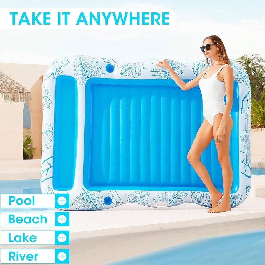 1 Bộ Ghế Nằm Thư Giãn Bể Bơi Bơm Hơi, Kích Thước 82 X 63 Inch (Khoảng 210 X 160 Cm), Phao Bơi Cỡ Lớn Có Gối, Phao Tắm Nắng 4 Trong 1, Giường Tắm Nắng kiêm Phòng Thư Giãn, Bể Bơi Tại Nhà - Nhiều màu - Xem 1