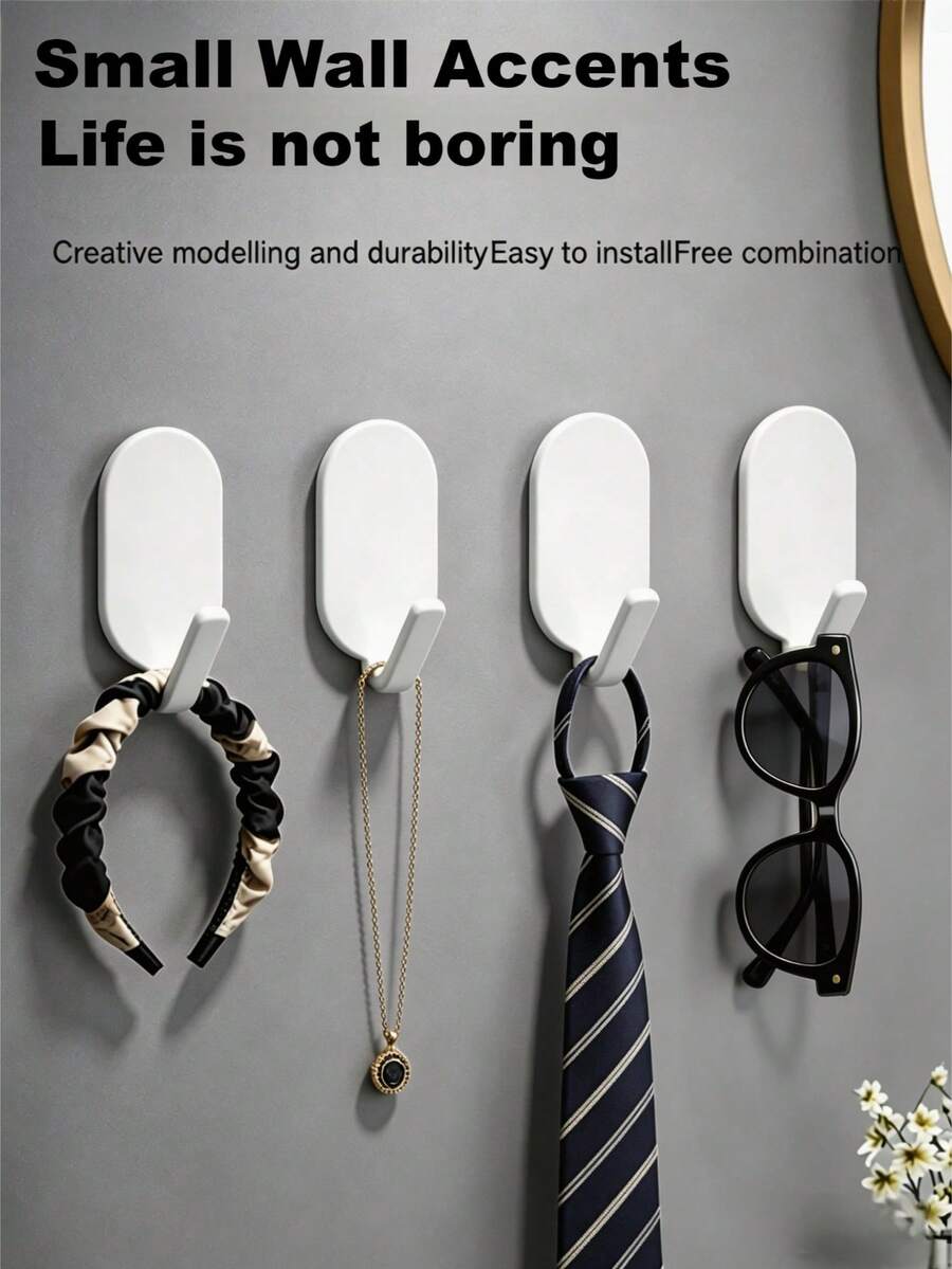 Strong Adhesive Door Back Hook, No Punching Self-Adhesive Hook, Sticky Hook, With Stylish And Practical Light Luxury Wall Mounted Hooks, Adhesive Hooks Heavy Duty Wall Hooks Waterproof Hooks For Hanging Coat, Clothes Hooks, Plants Hooks, Gardening Tools Hooks, Kitchenware, Pans Hooks, Pots Hooks, Utensils Hooks, Spoons Hooks - View 1