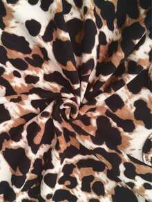 Women's Elegant Leopard Print V-Neck Bodysuit, Y2K Retro Street Style Hot Girl Leopard Print Red Trim Hollow Out Lace-Up Bodysuit, Suitable For Parties, Nightclubs And Other Occasions, Also Can Be Worn As Daily Hot Girl Outfit, Easily Create Y2K Retro Street Style. - Multicolor - View 8