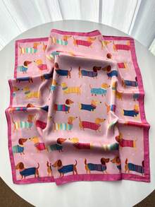 1条70厘米长的腊肠犬印花方巾/头巾 - 彩色 - 查看 15