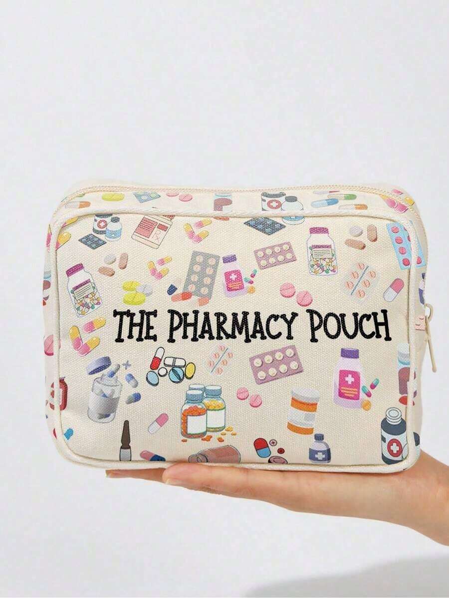 New Ouchie Pouch - Medical Bag, Toiletry Bag, Travel Essential, Colorful Design To Store Medicines, Cosmetics And Travel Necessities - Friends And Family, Personal Care Organizer| Fun Design, Portable Travel Toiletry Bag With Zipper, Meets Airline Standards Cosmetic Bag, Can Store Medicines, Medical Kits Etc.(Pattern Randomly Cutout) Travel Medicine Organizer, Outdoor First Aid Kit - Multicolor - View 1