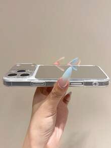 Clear Transparent Glossy Mirror Phone Case Compatible WIth IPhone 17Pro Max 17Pro 17 16Pro Max 16Pro 15Pro Max 15Pro 13 12 11 Pro Max 14 Pro 16 15 14 13 12 11 Shockproof Lens Protective Back Cover - Clear - View 6