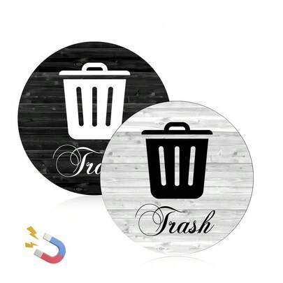 CT715 磁性垃圾桶分类标签，可重复使用的回收贴纸