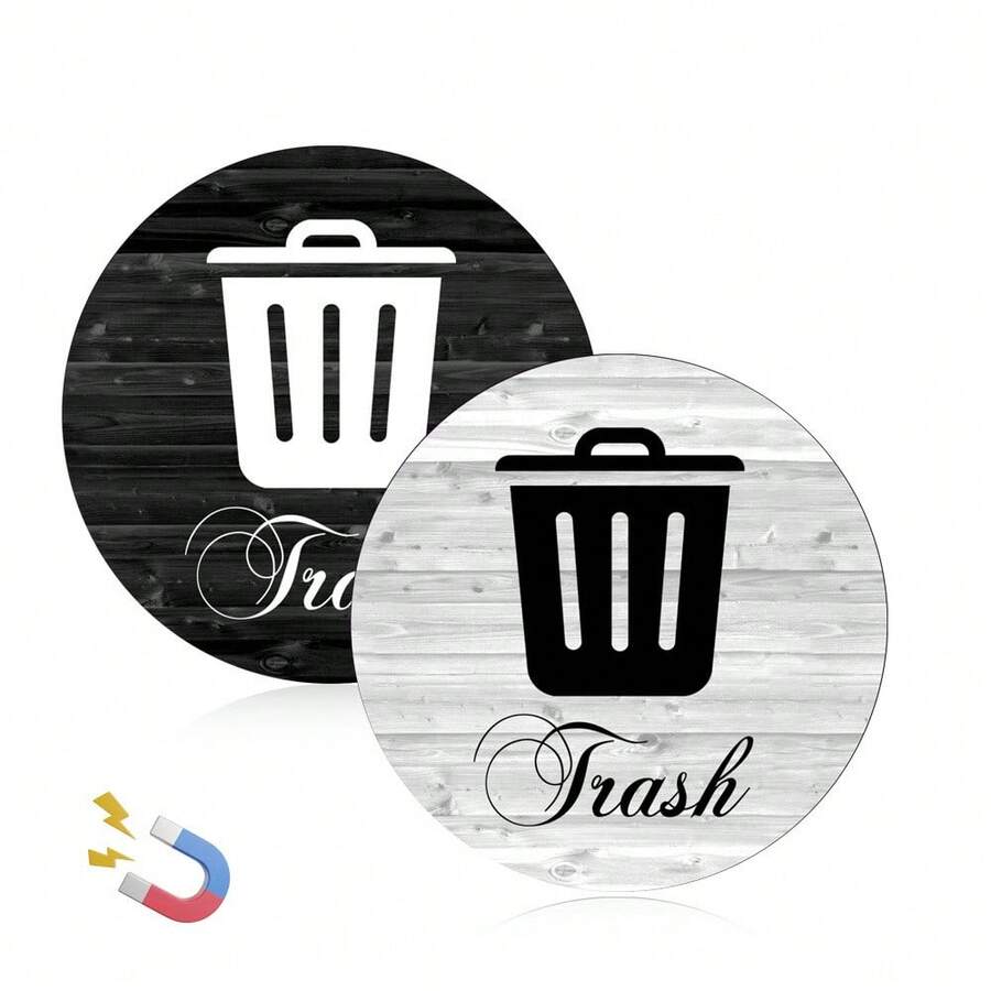 2 miếng dán thùng rác từ tính có thể tái sử dụng, nhãn dán phân loại rác thải, trang trí tường, trang trí ngoài trời, kiểu biển số xe, trang trí nhà cửa, bền bỉ cho nhà, văn phòng, nhà bếp. - A - Xem 1