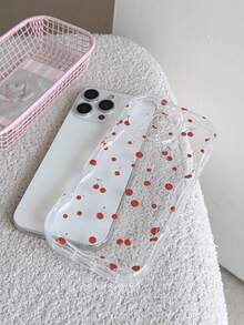 1个时尚全屏蝴蝶结、爱心、樱花彩绘波浪奶油色TPU手机壳，适合作为节日礼物，兼容苹果XS/XS Max/XR/11/12/13/14/15/15 Pro/16 Pro/16 Pro Max/16 Plus/17系列 - 彩色 - 查看 3