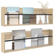 vidaXL Magazinregal 2 pcs Sonoma-Eiche 100 x 12 x 30 cm Holzwerkstoff - Tabac - Voir 3