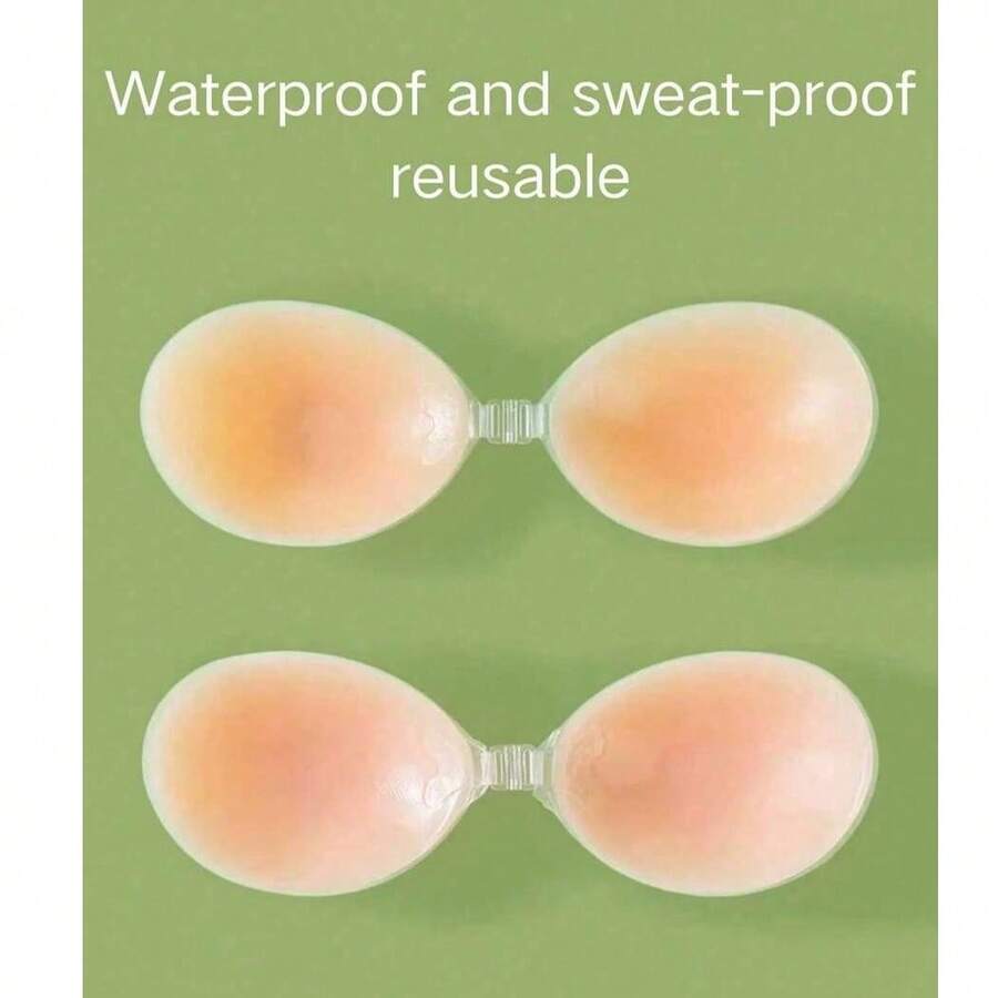 1 Pair Women's Silicone Bra, Strapless Silicone Bra, Women's Silicone Push-Up Bra Pads, Style, Wedding Bra, Nipple Covers, Breathable Waterproof Bra - Multicolor - View 1