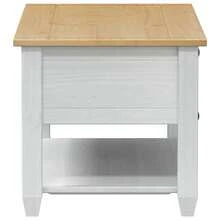 vidaXL Couchtisch Weiß 100 X 48 X 45 Cm Massives Kiefernholz - A - Voir 5