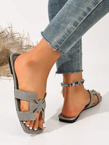 Ximi Ruo Women's Casual Flat Sandals, Woven Roman Style, Open Toe, Suitable For Spring, Summer, Beach, Vacation, Matching Dresses,Holiday Essential - Grey - View 5