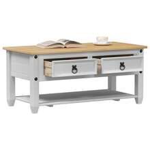 vidaXL Couchtisch Weiß 100 X 48 X 45 Cm Massives Kiefernholz - A - Voir 3