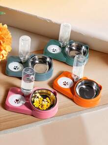 1 bát ăn và uống đa năng cho thú cưng: bát cho chó, bát đựng thức ăn cho mèo, bát uống nước cho thú cưng, bát trữ nước tự động, máng ăn cho thú cưng, bát thép không gỉ có thể tháo rời và dễ dàng vệ sinh, bát ăn và uống tích hợp. - Nhiều màu - Xem 4