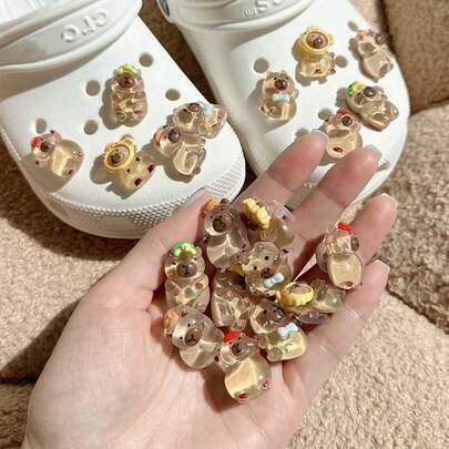 Breloques de sabots ajourés mignons qui brillent dans le noir, accessoires décoratifs amovibles pour sabots DIY, convient pour des trous de chaussures de 8 à 10 mm, plage d'été, ne comprend pas les chaussures