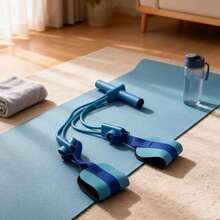 1pc Multifunctional Fitness Resistance Band Abdominal Training Pedal Elastic Band Stretching Band For Gym And Yoga - Multicolor - View 7