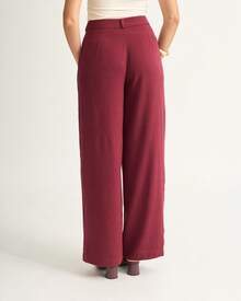 Women's Classic Casual Linen Palazzo Pants By Flor De Calia - Màu Tím - Xem 2