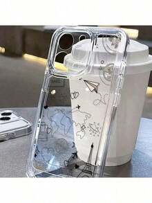 Fundas Protectora de Viaje Transparente con Ruta Aérea para compatible con fundas para iphone 11/11 pro/11 pro max/12/12 pro/12 pro max/13/13 pro/13 pro max/14/14 pro/14 pro max/15/15 pro/15 pro max/16/16 pro/16 pro max/17/17 pro/17 pro max Serie, Regalo de Pascua, Regalo de Navidad, Regalo para Novio o Novia - Estilo (1 pieza) - Ver 1