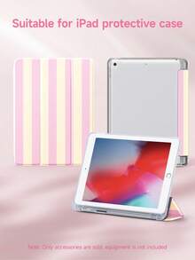 1个浅黄色和粉色条纹图案保护套，兼容iPad 10.2英寸（2021/2020款，第十/九/八代）、Galaxy Tab A8 10.5英寸（2022款）、(A16) 11英寸（第十一代，2025款），平板电脑保护套带笔槽，支持自动休眠/唤醒，是送给家人和朋友的最佳礼物。 - 彩色 - 查看 4