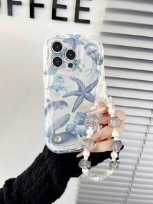 1 chiếc ốp lưng TPU trong suốt chống rơi hình sao biển, sứa, vỏ sò, cá heo kèm dây đeo hoa ngọc trai, phù hợp với 17/17Pro/17 Pro Max/16/16 Pro/16 Pro Max/15/15 Pro/15 Pro Max/14/14 Pro/14 Pro Max/13/13 Pro/13 Pro Max/12/12 Pro/12 Pro Max/11/11Pro/11 Pro Max, quà tặng dịu dàng phong cách biển mùa hè cho cô gái. - Nhiều màu - Xem 1