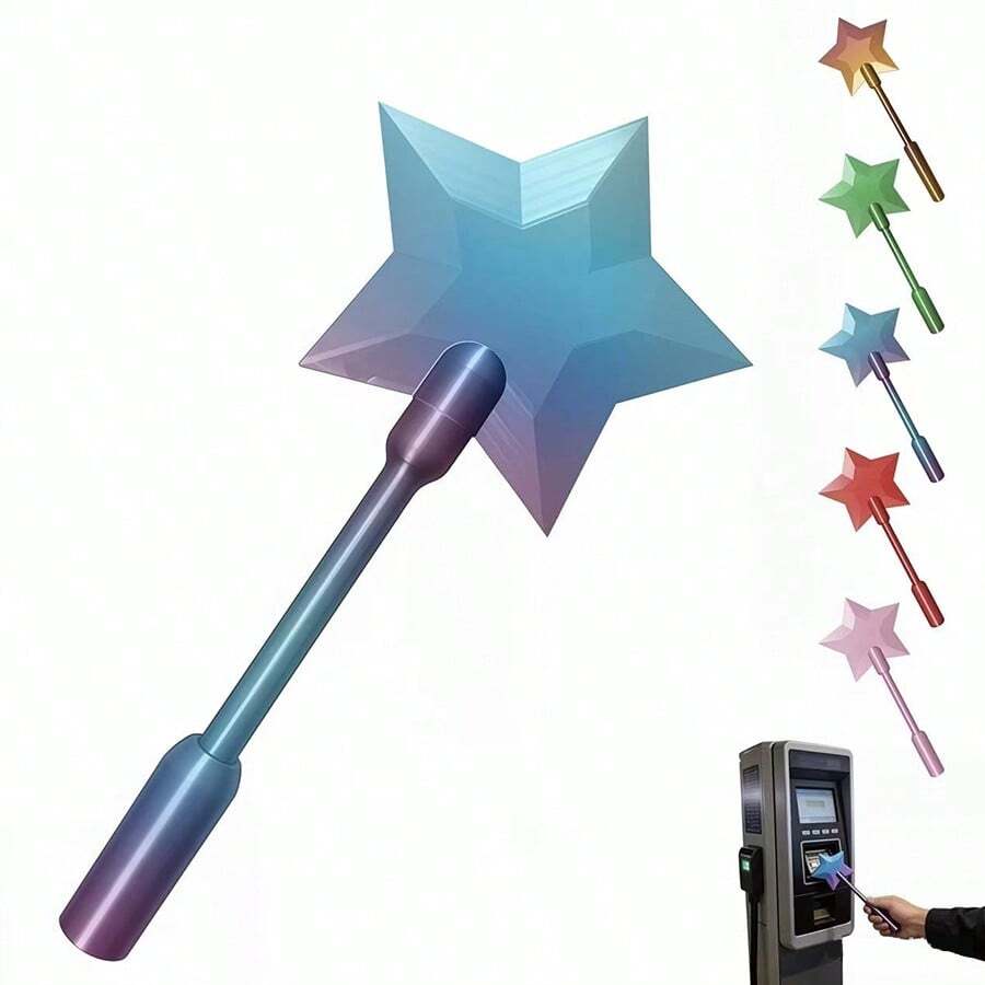 Gậy quét thẻ thanh toán 3D in hình ma thuật, Gậy quét thẻ thanh toán, Gậy ánh sao, Giá đỡ thẻ thanh toán không tiếp xúc, Thích hợp cho các trường hợp thanh toán bằng thẻ (Cần tự lắp ráp) - A - Xem 1