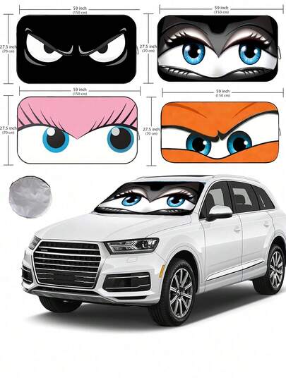 Foldable Car Windshield Sun Shade, Summer Sunshade Visor, Anti-UV Heat Insulation Curtain, Car Interior Sun Blocker