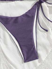 Women's New European And American Style Bikini Set Vacation Beach Summer - Purple - View 5