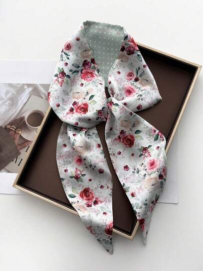1pc Small Satin Scarf, Decorative Neck Scarf, Hair Tie, Hair Band, Headband, Hair Hoop, Ideal Accessory For Your Outfit