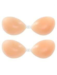 3/2/1pc Reusable Adhesive Silicone Bra, Invisible Push Up Backless Strapless Bra, Self-Adhesive Invisible Bra For Wedding Dresses, Backless Outfits - Apricot - View 20