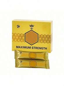Large 12 Pack Of Natural Honey Pack With Natural Jelly - Bee Pollen From Ginseng & Herbs, Full Box Of 20G Honey 12 Sachets - 金子 - 查看 8