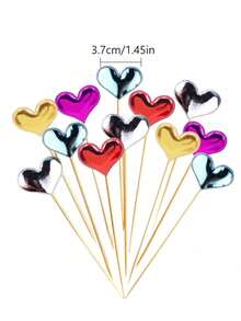 50/100/150 chiếc que cắm bánh cupcake hình trái tim bằng chất liệu PU, đồ trang trí bánh nhiều màu sắc, que cắm trang trí bánh hình vương miện và ngôi sao, đồ trang trí tiệc dễ thương, thích hợp cho đám cưới, sinh nhật, làm món tráng miệng tự làm, trái cây, nhãn thực phẩm. - Nhiều màu - Xem 19