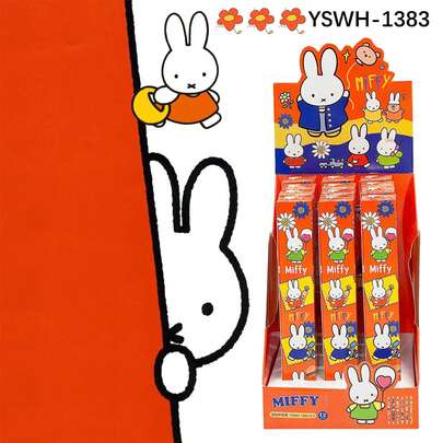 Hasbro 可爱萌兔主题按动式中性笔套装，12支彩色卡通兔子图案按动式中性笔，书写流畅的黑色墨水笔，适用于办公、学习、日记、记笔记，也是送给动漫和文具爱好者的礼物。