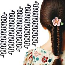 1/3/5 chiếc dụng cụ tạo búi tóc có móc, dụng cụ tạo kiểu tóc thần kỳ, phụ kiện tóc tự làm, dụng cụ tạo kiểu tóc tết đuôi cá màu đen. - Dụng cụ bện xương cá - Xem 13