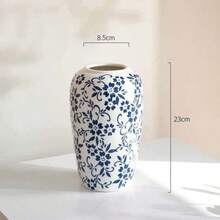 Vintage Blue White Porcelain Vase, Chinese Style Ceramic Flower Vase For Home Decor, Elegant Floral Arrangement Vase, Living Room Table Centerpiece - Vase - View 8